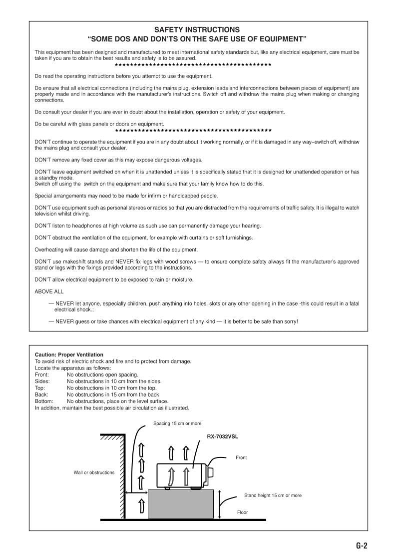 JVC RX7032 RX7032VSL Audio/Video Receiver Operating Manual