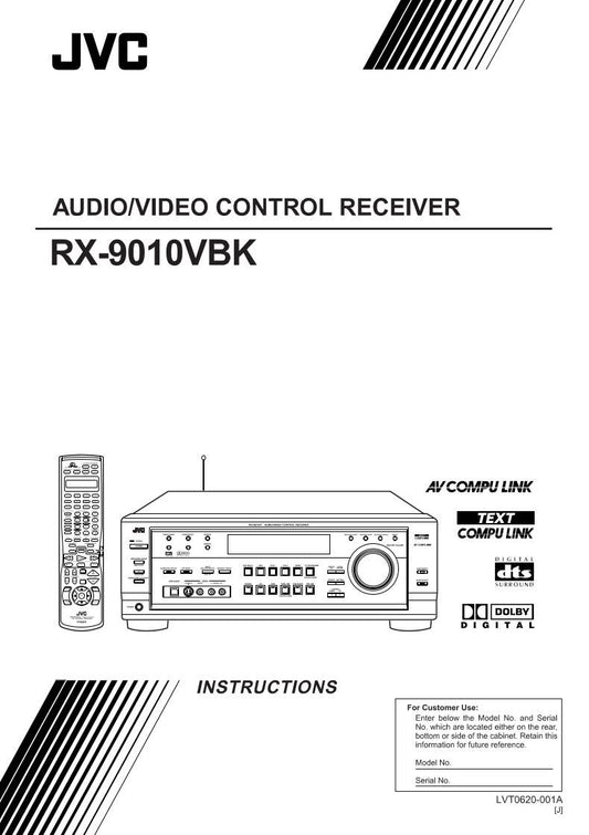 JVC RX9010VBK Audio/Video Receiver Operating Manual