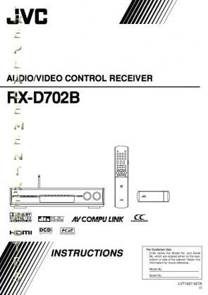 JVC RXD701 B RW2 RXD702 Audio/Video Receiver Operating Manual