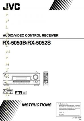 JVC RX5050 B BJD RX5052 S Audio/Video Receiver Operating Manual