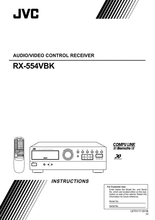 JVC RX554V Audio System Operating Manual