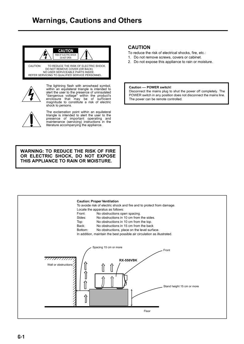 JVC RX558V RX558VBK Audio/Video Receiver Operating Manual