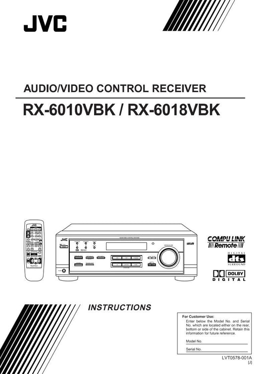 JVC RX6010VBK RX6018VBK Audio System Operating Manual