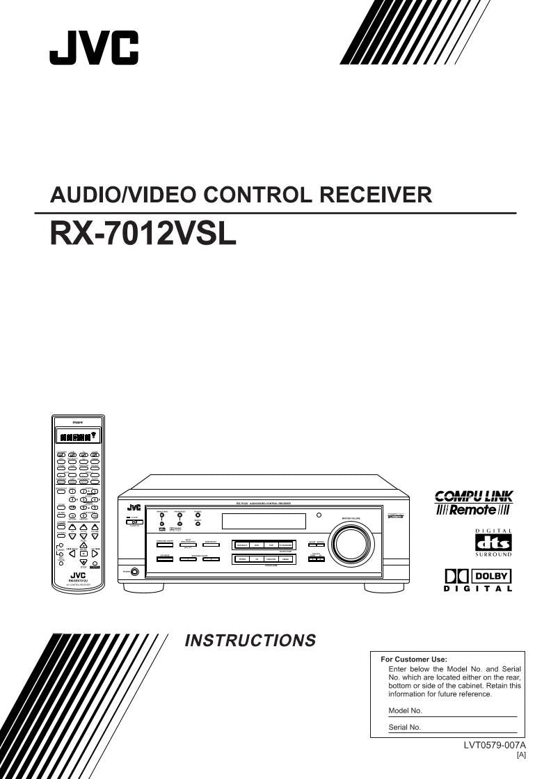 JVC RX7012U RX7012VSL Audio System Operating Manual