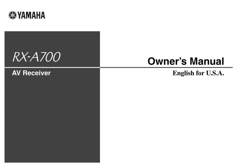 Yamaha RXA700 Audio/Video Receiver Operating Manual