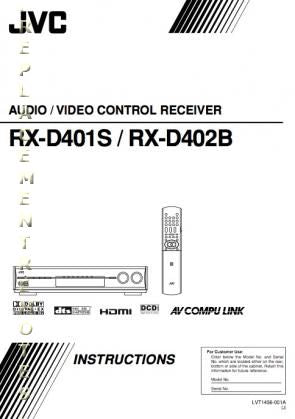 JVC RXD401 S RXD402 B Audio/Video Receiver Operating Manual