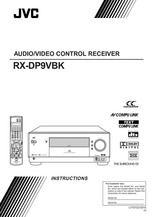 JVC RXDP9VBK Audio/Video Receiver Operating Manual