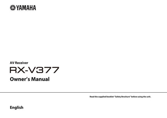 Yamaha RXV377 BL Audio/Video Receiver Operating Manual