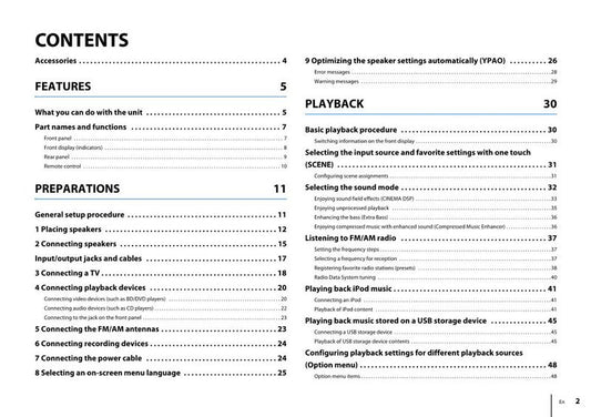 Yamaha RXV377 RXV377BL Audio/Video Receiver Operating Manual