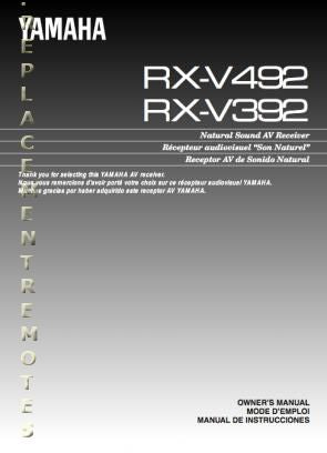 Yamaha RXV392 RXV492 Audio/Video Receiver Operating Manual