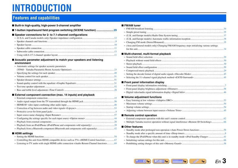 Yamaha RXV467 RXV467BL Audio/Video Receiver Operating Manual