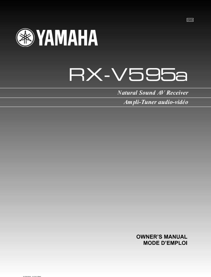 Yamaha HTR5150 RXV595A Audio/Video Receiver Operating Manual