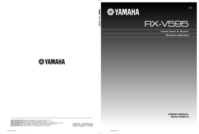 Yamaha RXV595 Audio/Video Receiver Operating Manual