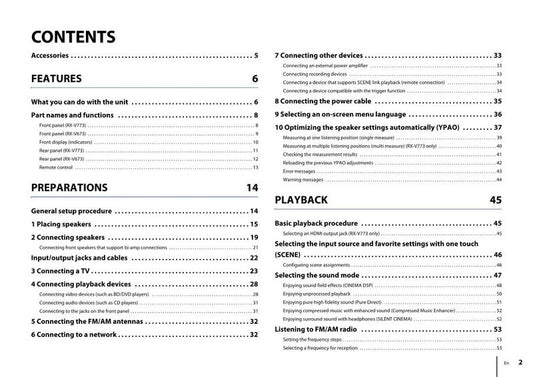 Yamaha RXV673 RXV673BL RXV773 Audio/Video Receiver Operating Manual