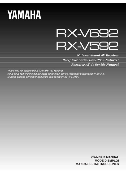 Yamaha RXV592 RXV692 Audio/Video Receiver Operating Manual