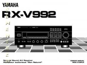 Yamaha RXV992 Audio/Video Receiver Operating Manual