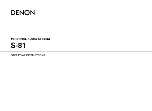 Denon S-81 CD Player Audio System Owner/ User Manual (Pages: 36)