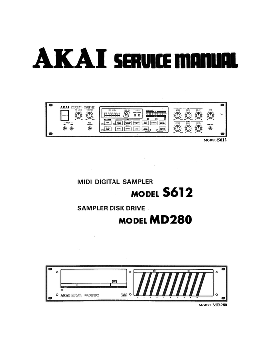 Akai S612 & MD280 MIDI Digital Sampler Service Manual (Pages: 42)