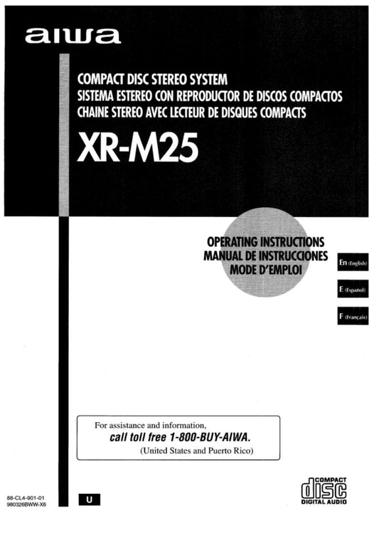 Aiwa XRM25 XRM25U Audio System Operating Manual