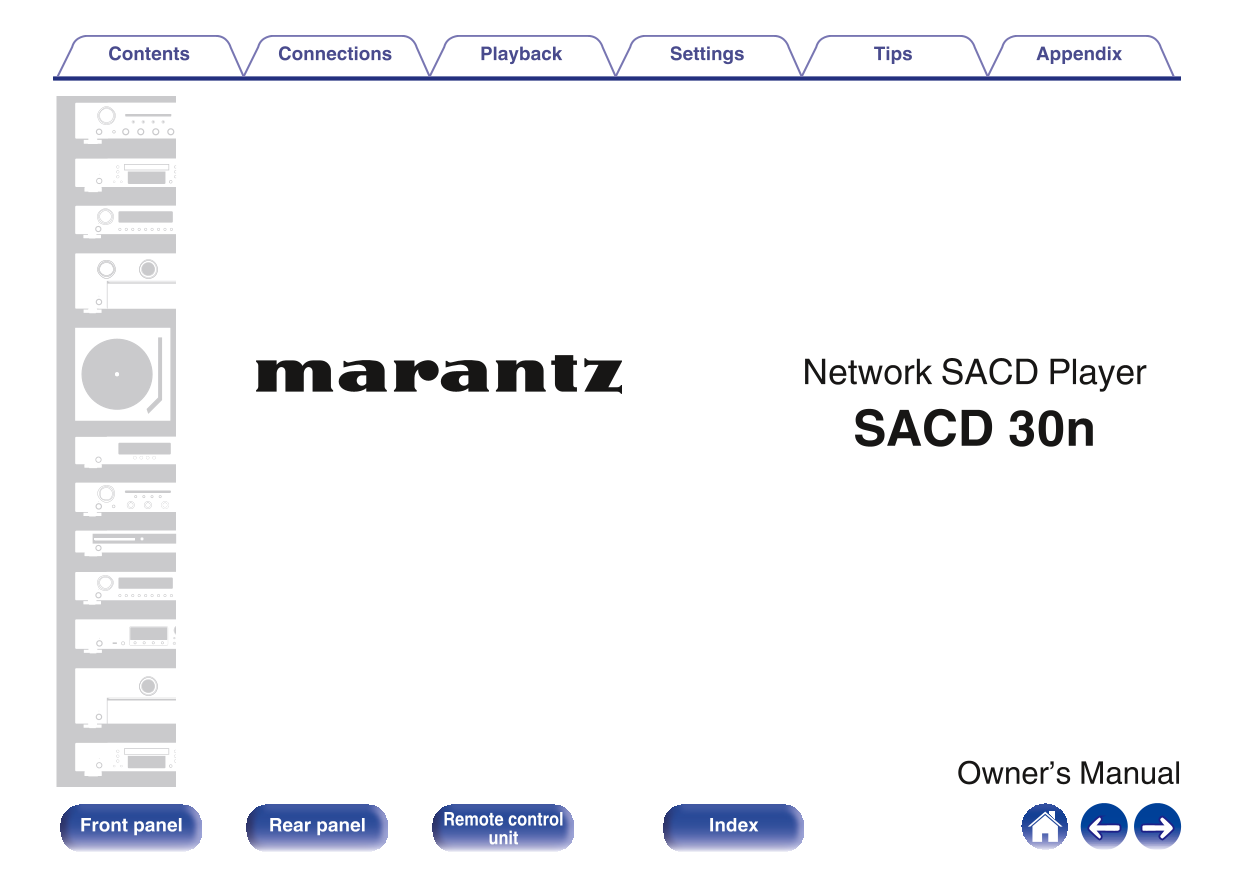 Marantz SACD 30n Network Player Owner/ User Manual (Pages: 159)