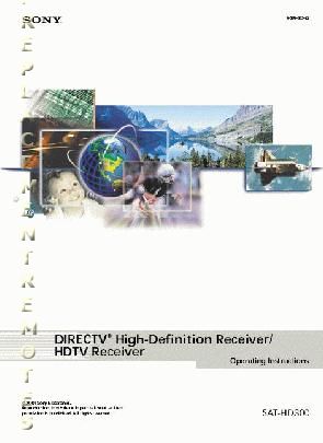 Sony RMY822 SATHD300 Satellite Receiver Operating Manual