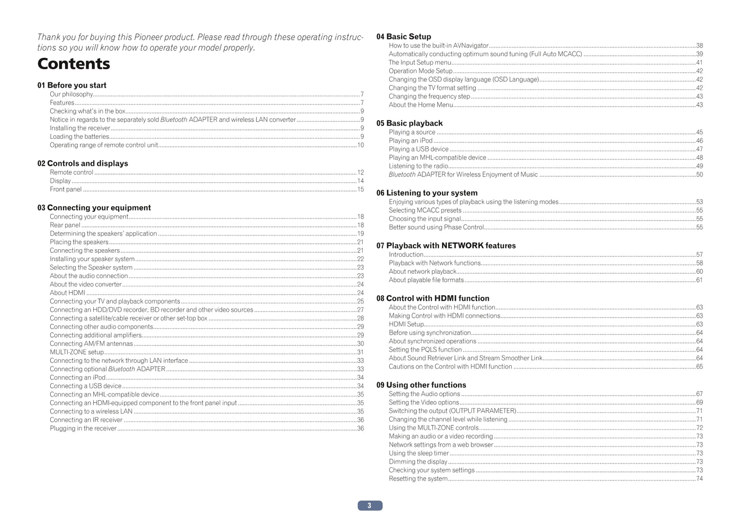 Pioneer SC-1224-K Receiver Owner/ User Manual (Pages: 123)