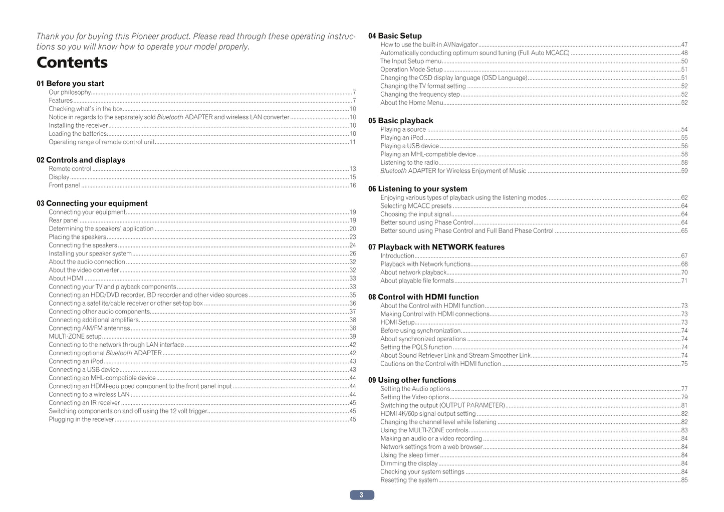 Pioneer SC-LX58 Receiver Owner/ User Manual (Pages: 136)
