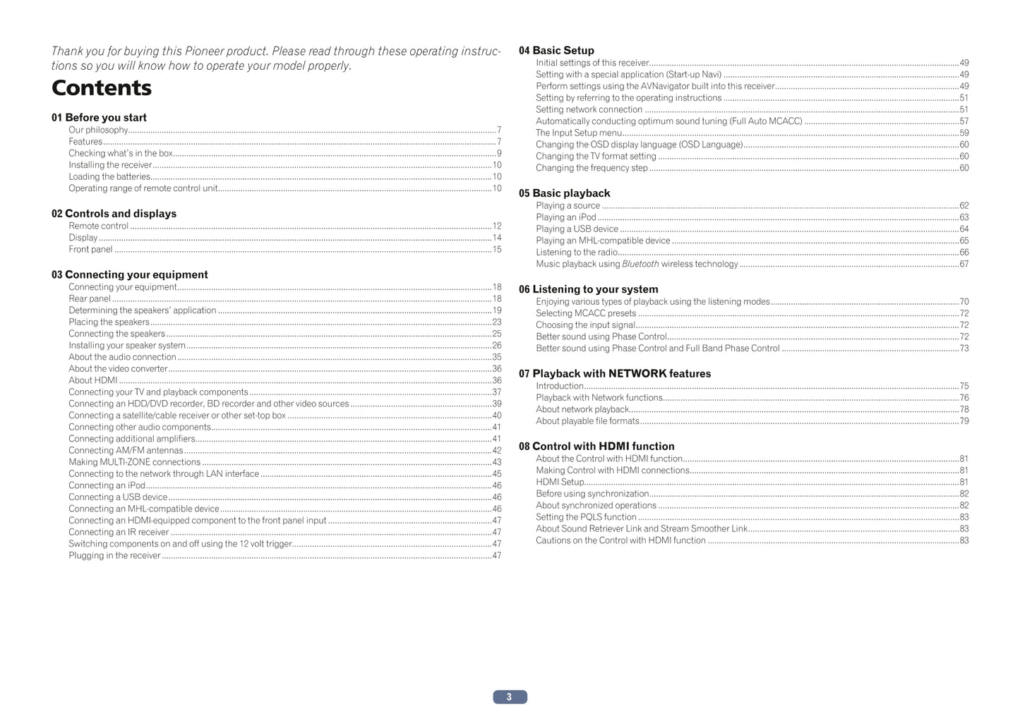 Pioneer SC-LX59 Receiver Owner/ User Manual (Pages: 146)