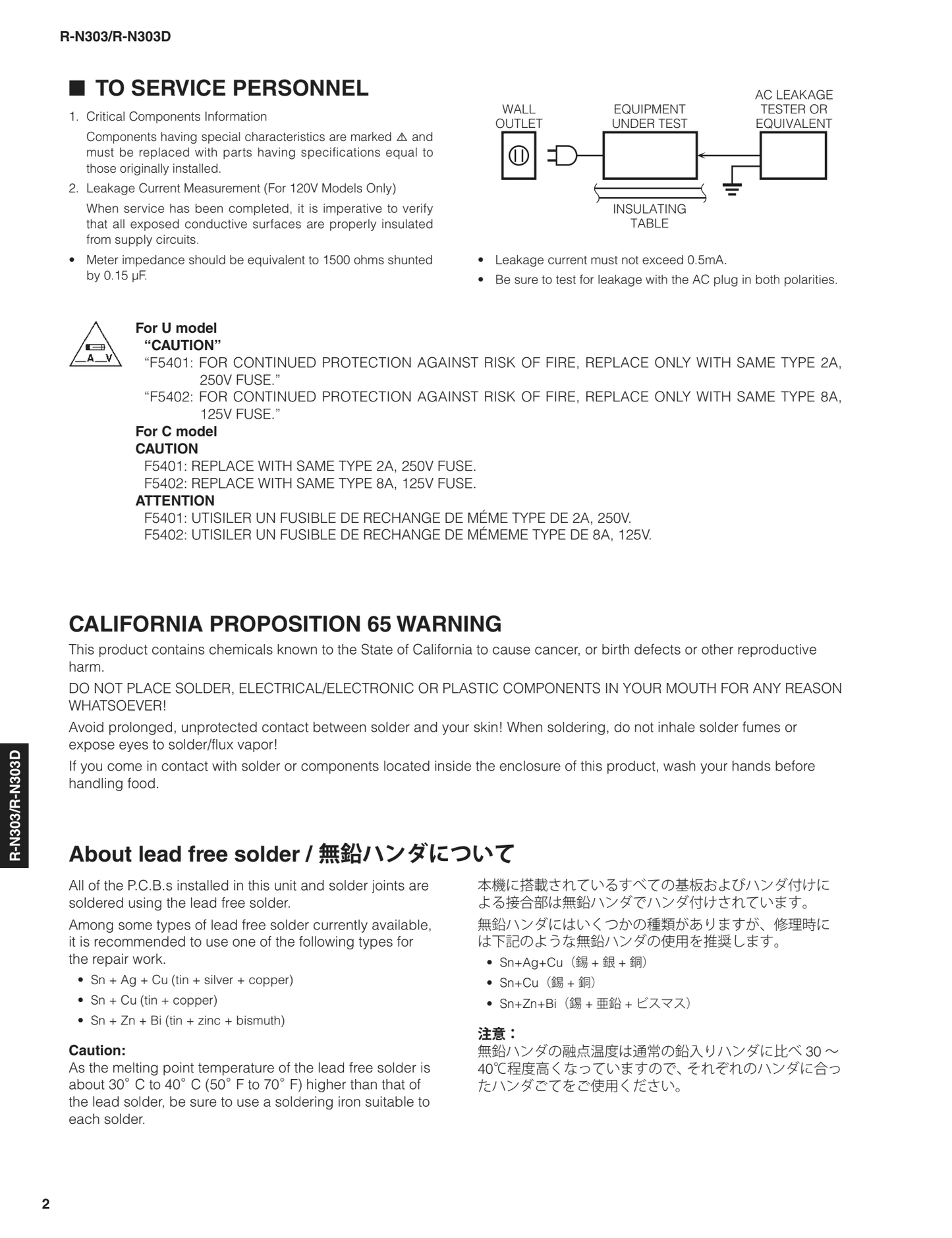 Yamaha R-N303 & D Network Receiver Service Manual (Pages: 107)