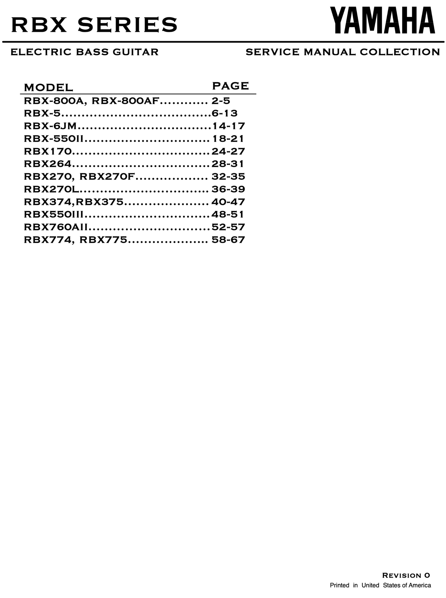 Yamaha Bass Guitar Service Manual Ultimate Collection (Manuals: 58; Pages: 370)