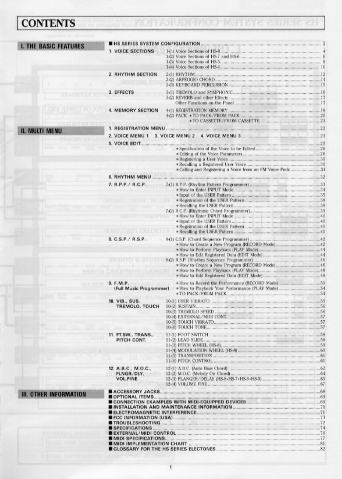 Yamaha HS-8 Electone Organ Owner's/ User Manual (Pages: 86)