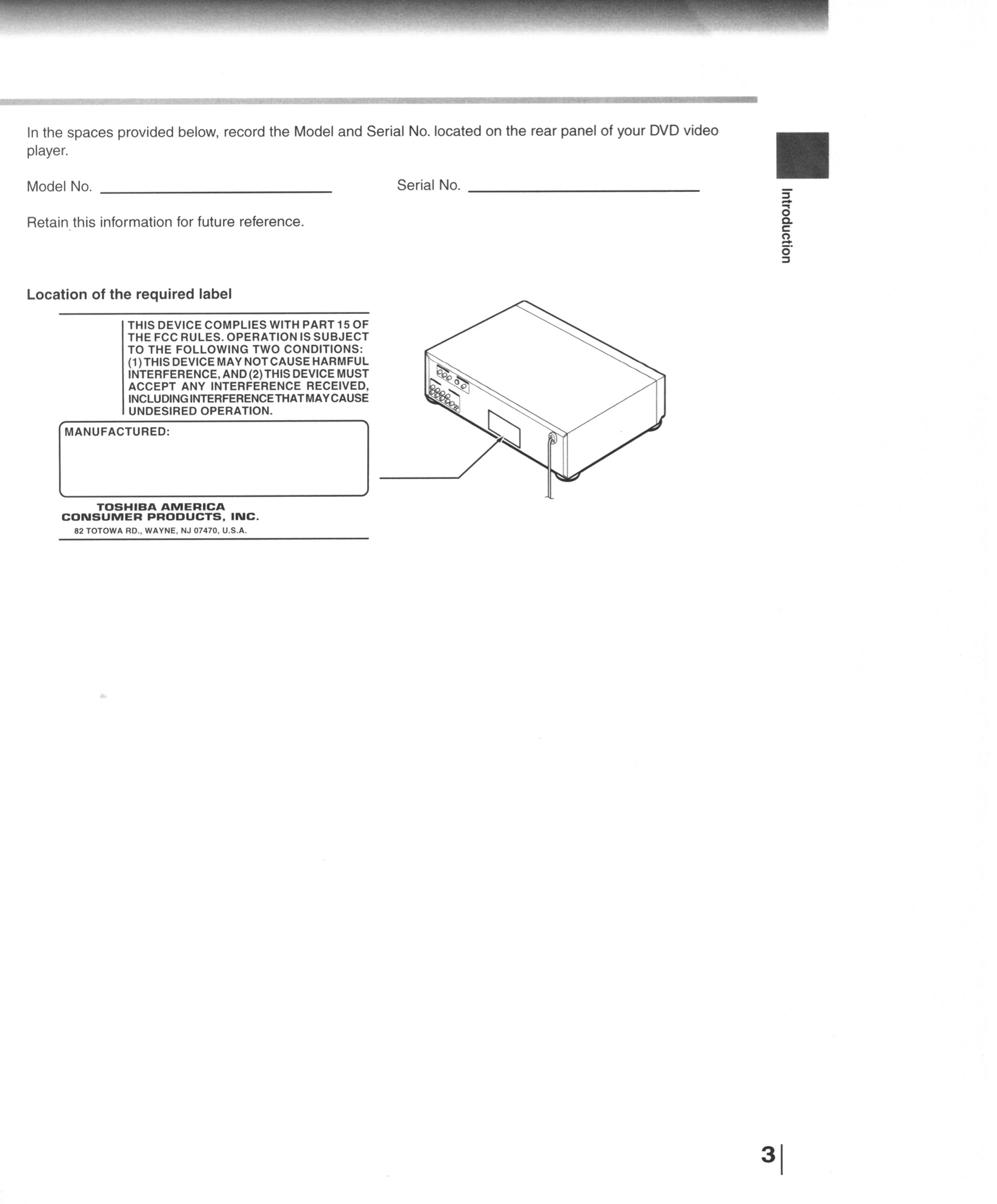 Toshiba SD4109X ser0028 DVD Player Operating Manual