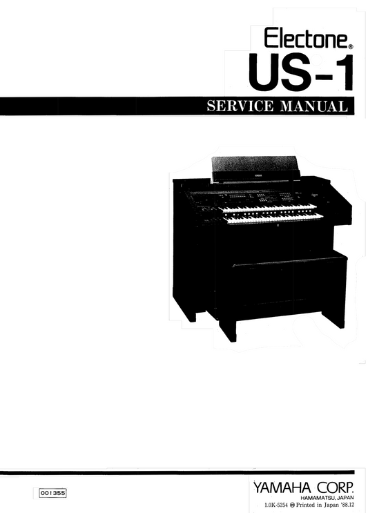 Yamaha US-1 Electone Organ Service Manual (Pages: 98)