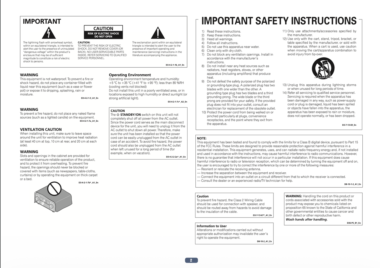 Pioneer VSX-80 Audio/Video Receiver Operating Manual