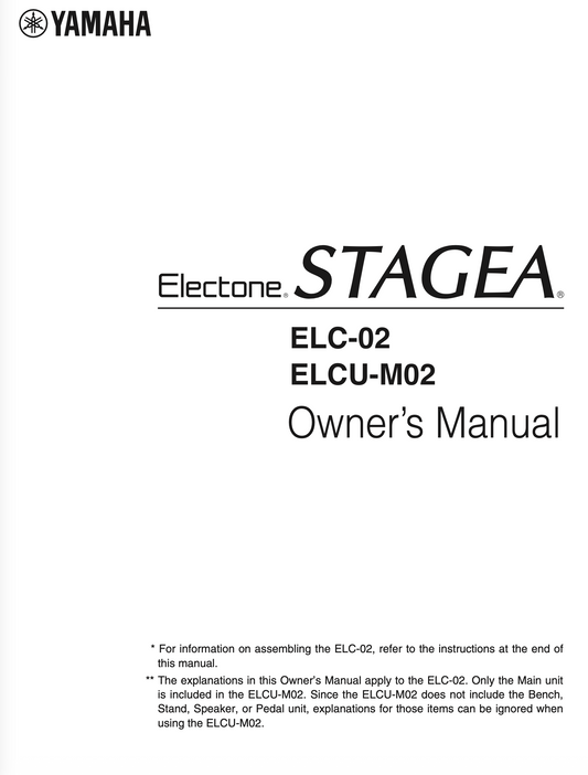Yamaha ELC-02 Electone Organ Owner's/ User Manual (Pages: 212)