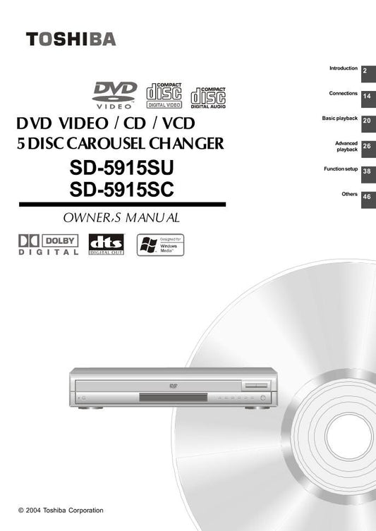 Toshiba SD5915 SD5915sc SD5915su TV/DVD Combo Operating Manual