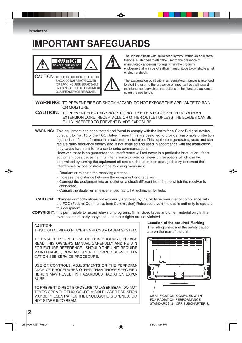 Toshiba dcl1s SDP4000 Consumer Electronics Operating Manual