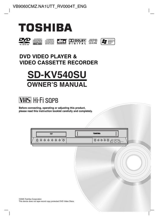 Toshiba SDkv540 SDkv540su ser0175 DVD/VCR Combo Player Operating Manual