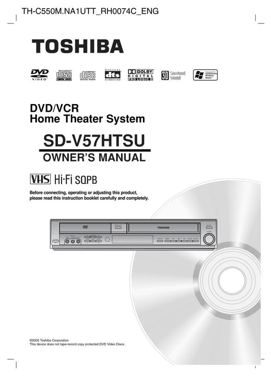 Toshiba SDV57HT SDV57HTSU ser0135 DVD/VCR Combo Player Operating Manual