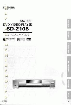 Toshiba SD1008 SD2008 SD2108 DVD Player Operating Manual