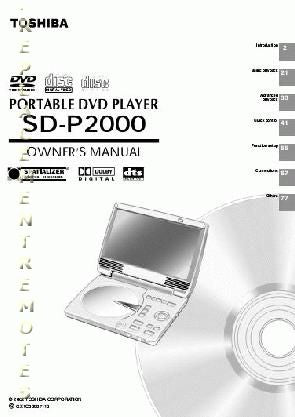 Toshiba SDP2000 Consumer Electronics Operating Manual