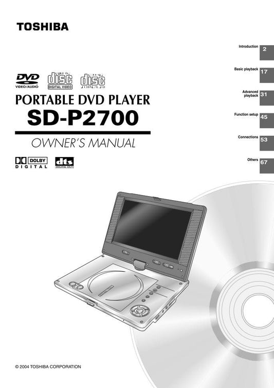 Toshiba SDP2700 Consumer Electronics Operating Manual