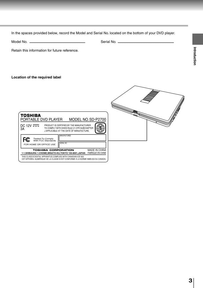 Toshiba SDP2700 Consumer Electronics Operating Manual