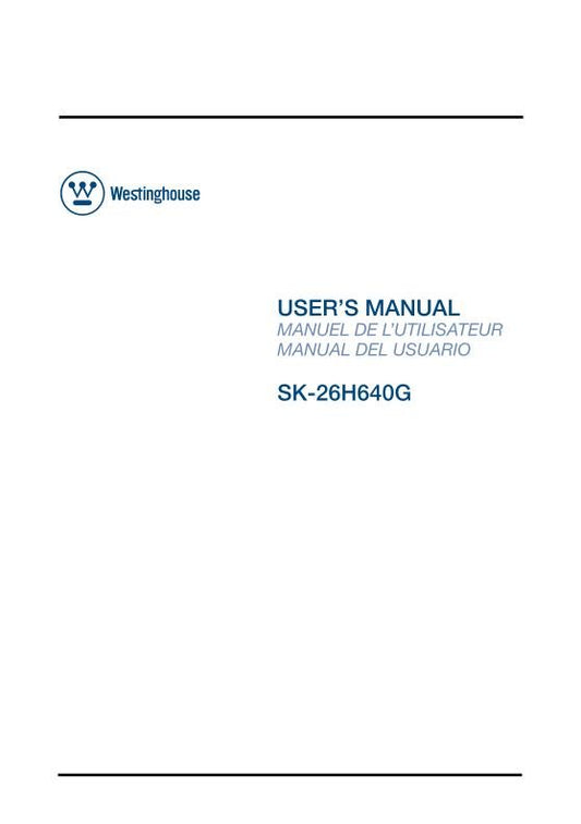 Westinghouse SK26H640GOM TV Operating Manual