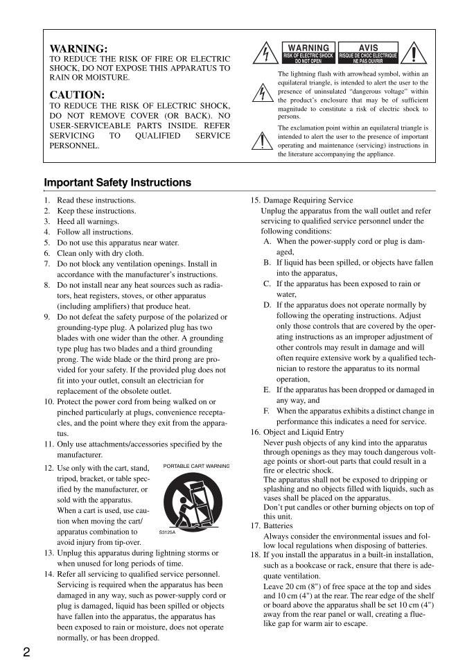 Onkyo TXSR607 Audio/Video Receiver Operating Manual