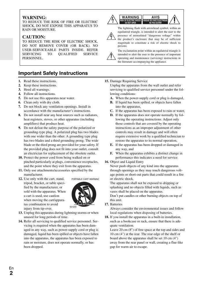 Onkyo TXNR1008 Audio/Video Receiver Operating Manual