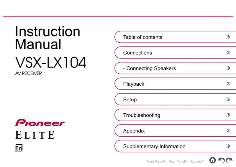 Pioneer VSXLX104 Audio/Video Receiver Operating Manual