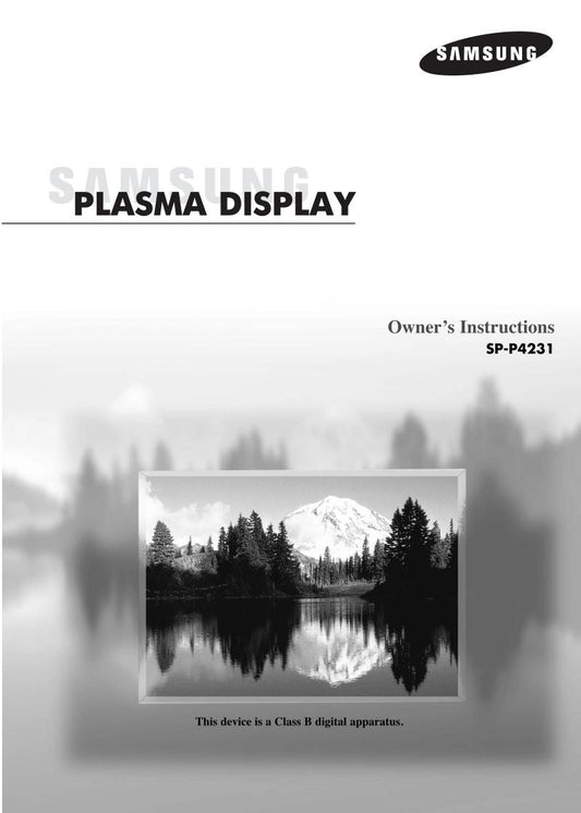 Samsung SPP4231 TV Operating Manual