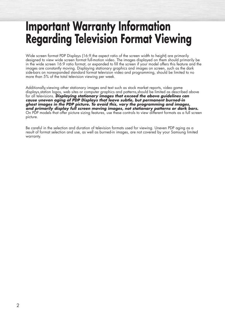 Samsung SPP4231 TV Operating Manual