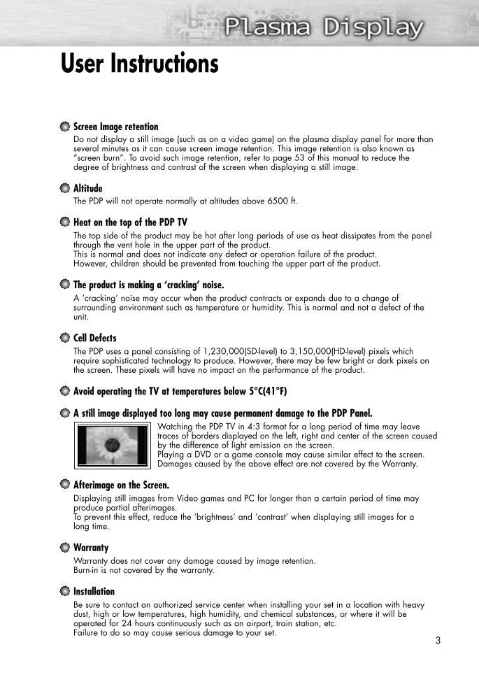 Samsung SPL4225X TV Operating Manual